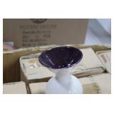 Lot of (12) Accent Décor Vases Purple/White 5-1/2"H (in box)
