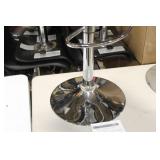 Chrome Metal Low Back Pedestal Bar Stool with Foot Rest Black 15"Wx15"Dx35"H