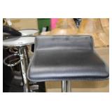 Chrome Metal Low Back Pedestal Bar Stool with Foot Rest Black 15"Wx15"Dx35"H