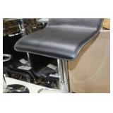 Chrome Metal Low Back Pedestal Bar Stool with Foot Rest Black 15"Wx15"Dx35"H