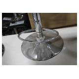 Chrome Metal Low Back Pedestal Bar Stool with Foot Rest Black 15"Wx15"Dx35"H