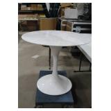 Marble Pedestal Dining Table White 29"Hx36"D