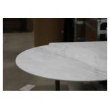 Marble Pedestal Dining Table White 29"Hx36"D