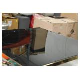 Metal Coffee Table with Smoked Glass Top Gold 32"Lx32"Wx15-1/2"H