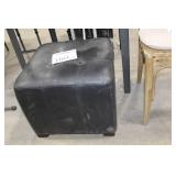 Leather Ottoman Black 20"Lx20"Wx16"H