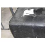 Leather Ottoman Black 20"Lx20"Wx16"H