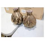 Lot of (4) Accent Décor Vases Bronze 8"Hx6-1/2"D (in box)