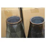 Lot of (6) Accent Décor Vases Green/Blue 7"Hx5"D (in box)
