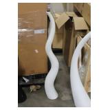 Tusk Vase White 51-1/2"Hx7"D