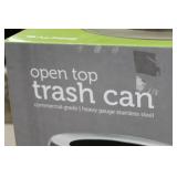 Alpine Commercial Grade Heavy Gauge Stainless Steel Open-Top Trash Can 27-1/2"Hx16"D 17-Gallon (in box)