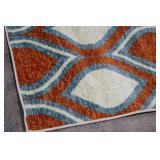 Area Rug Orange/White/Blue Pattern 10