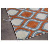 Area Rug Orange/White/Blue Pattern 10