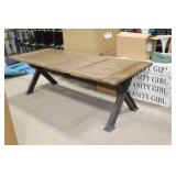 Metal Table with Wood Top 98"Lx40"Wx31"H