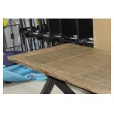 Metal Table with Wood Top 98"Lx40"Wx31"H