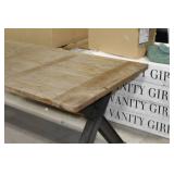 Metal Table with Wood Top 98"Lx40"Wx31"H