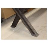Metal Table with Wood Top 98"Lx40"Wx31"H