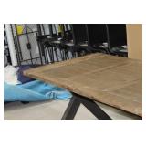 Metal Table with Wood Top 98"Lx40"Wx31"H