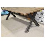 Metal Table with Wood Top 98"Lx40"Wx31"H