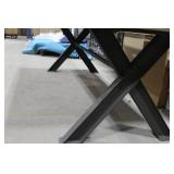 Metal Table with Wood Top 98"Lx40"Wx31"H