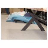 Metal Table with Wood Top 98"Lx40"Wx31"H