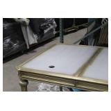Table with Triple Inlay Top Gold 76"Lx42"Wx30"H