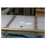 Table with Triple Inlay Top Gold 76"Lx42"Wx30"H