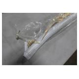 Lot of (1) Roll of Fabric White/Gold Metallic 10ydsLx51"W