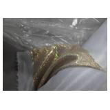 Lot of (1) Roll of Fabric White/Gold Metallic 10ydsLx51"W