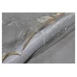 Lot of (1) Roll of Fabric White/Gold Metallic 10ydsLx51"W