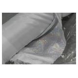 Lot of (1) Roll of Fabric White/Silver Metallic 10ydsLx51"W