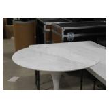 Marble Pedestal Dining Table White 29"Hx36"D