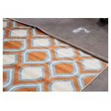 Area Rug Orange/White/Blue Pattern 10