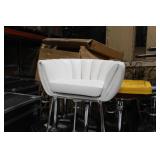 Metal Bar Chair White 23"Wx21"Dx35"H