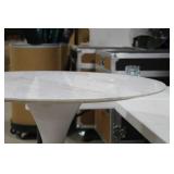 Marble Pedestal Dining Table White 29"Hx36"D