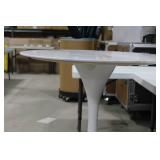 Marble Pedestal Dining Table White 29"Hx36"D