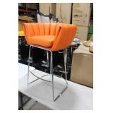 Metal Bar Chair Orange 23"Wx21"Dx35"H