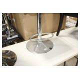 Chrome Metal Low Back Pedestal Bar Stool with Foot Rest Black 15"Wx15"Dx35"H