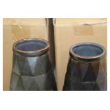 Lot of (6) Accent Décor Vases Green/Blue 7"Hx5"D (in box)