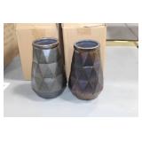Lot of (6) Accent Décor Vases Green/Blue 7"Hx5"D (in box)