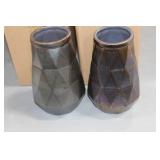 Lot of (6) Accent Décor Vases Green/Blue 7"Hx5"D (in box)