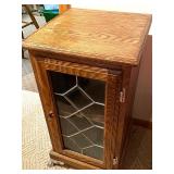 Vintage Cabinet with Leaded Glass Door and Silver Claw Feet