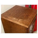 Vintage Cabinet with Leaded Glass Door and Silver Claw Feet
