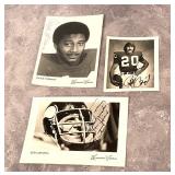 Three Signed Minnesota Viking Player Photographs