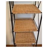 Nice Decorative Wicker and Metal Shelving Unit