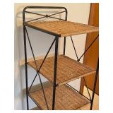 Nice Decorative Wicker and Metal Shelving Unit