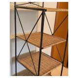 Nice Decorative Wicker and Metal Shelving Unit
