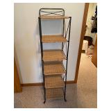 Nice Decorative Wicker and Metal Shelving Unit