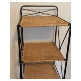 Nice Decorative Wicker and Metal Shelving Unit