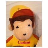 Vintage Doll and Curious George Stuffed Toy