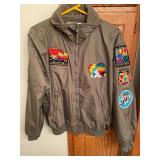 Columbia Zip Up Jacket with Hot Air Balloon Decorative Patches